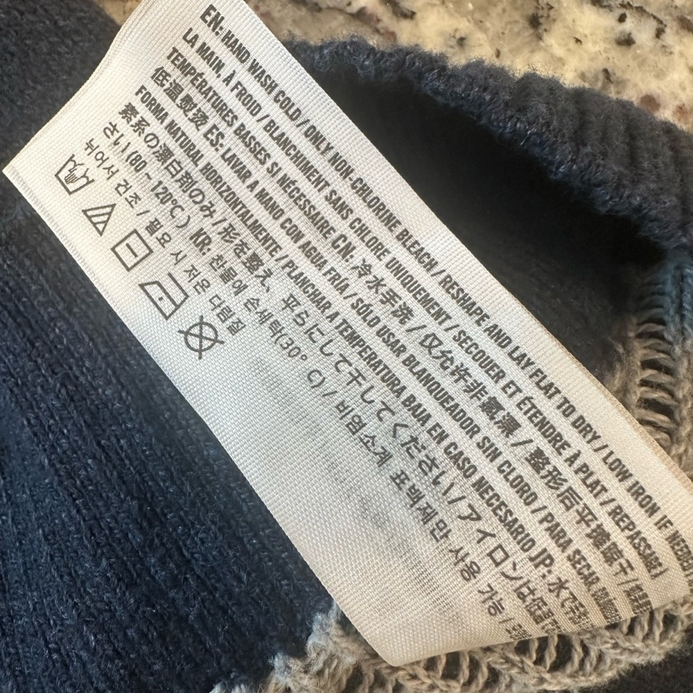 Men’s Hollister Navy Blue & White Crew Neck Pullover Sweater Size Large - Picture 7 of 8